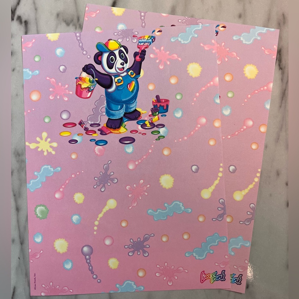 Lisa Frank Panda Painter Stationery Sheets